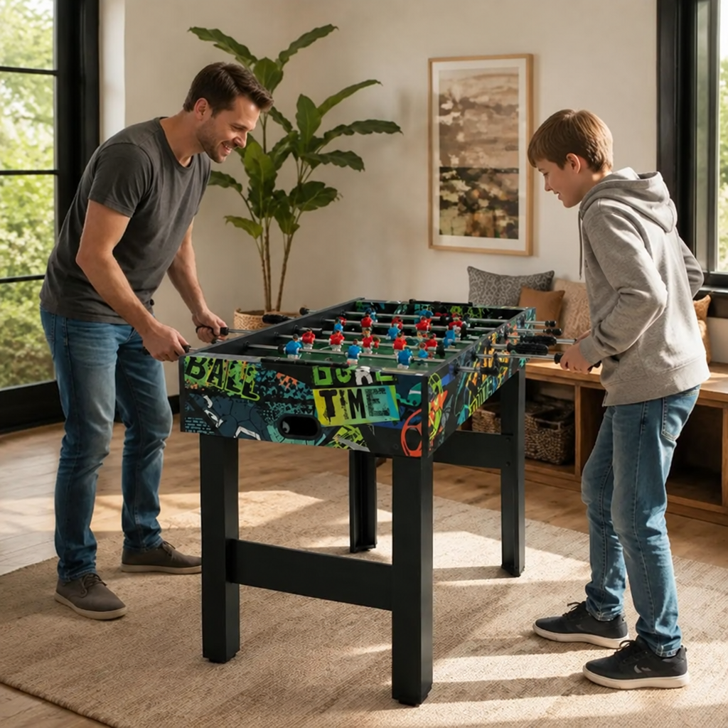 Baby-Foot Pour Enfant 2-en-1 - 94 x 51 x 69 cm - Noir