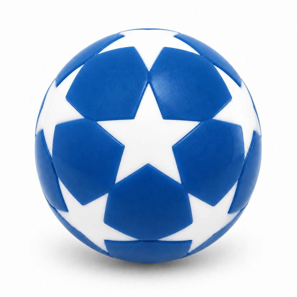 Balle de baby-foot étoilée 32 mm bleu et blanc – Maison Baller