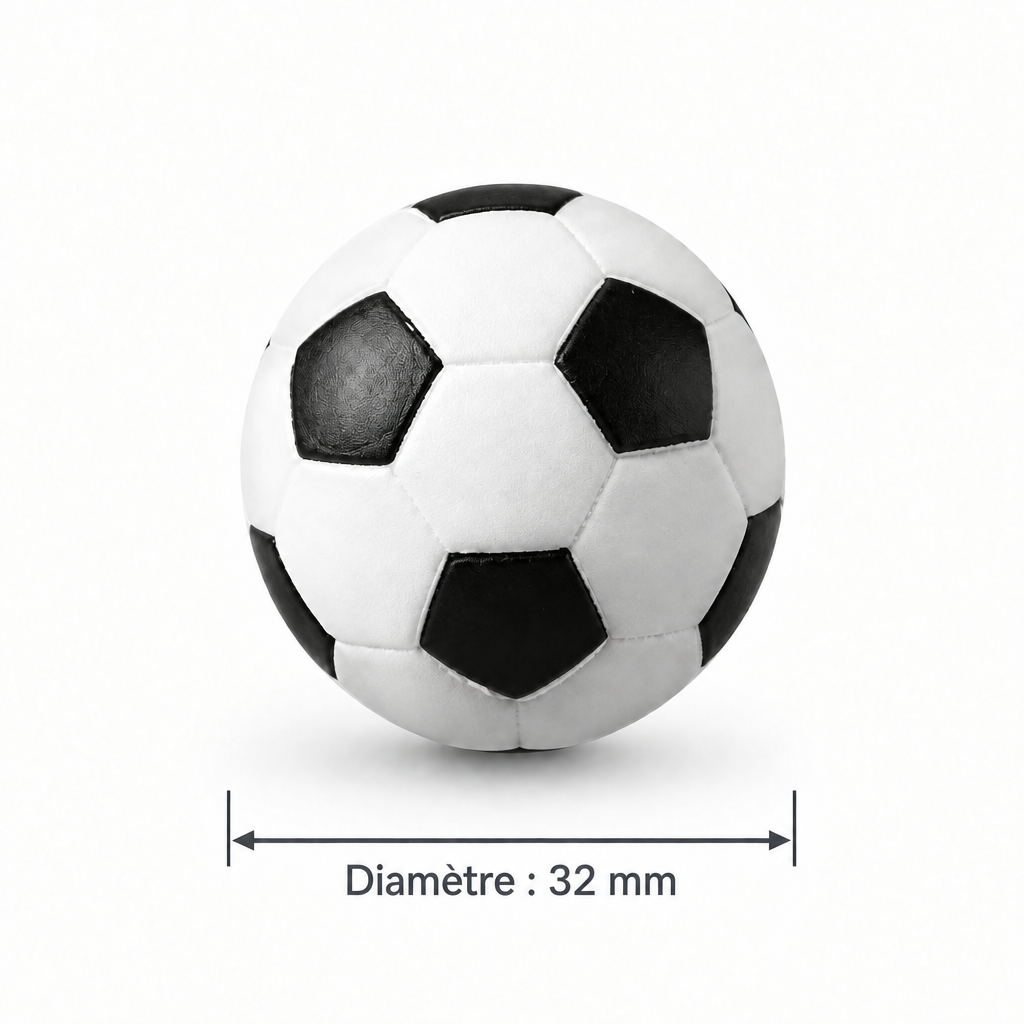 Balle de Baby-Foot Classique - 32 mm - Noir & Blanc