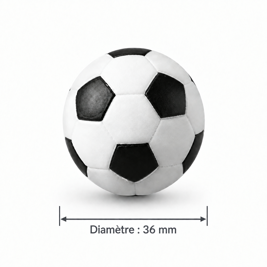 Lot de 20 Balles de Baby-Foot - 36 mm - Noir & Blanc
