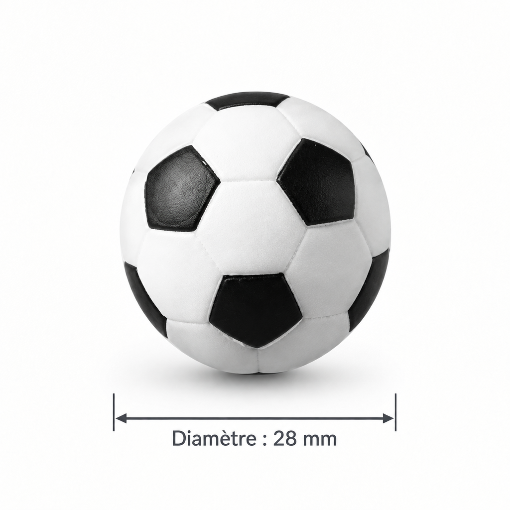 Lot de 20 Balles de Baby-Foot - 28 mm - Noir & Blanc