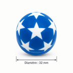 Balle de Baby-Foot Étoilée - 32 mm - Bleu & Blanc