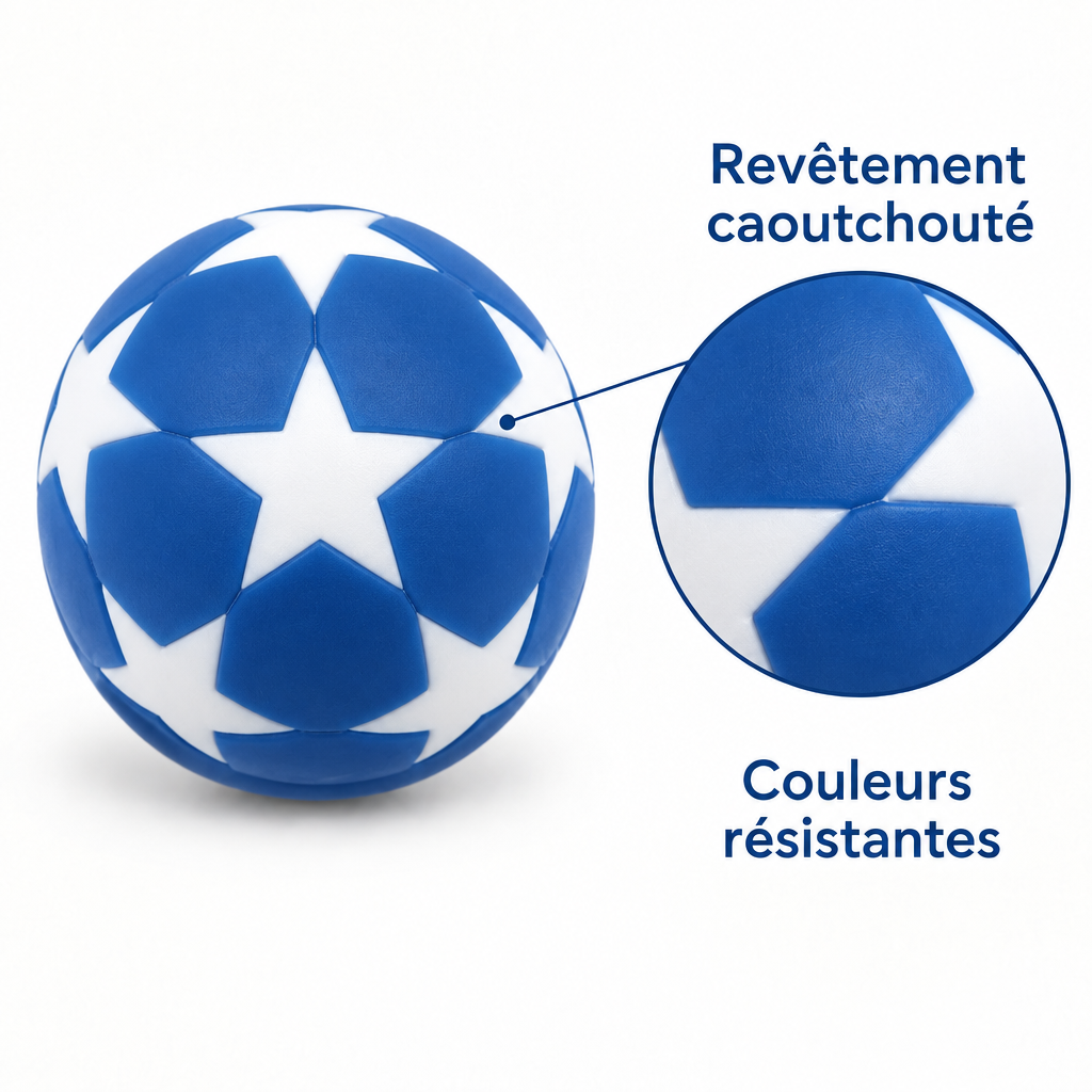 Balle de Baby-Foot Étoilée - 32 mm - Bleu & Blanc