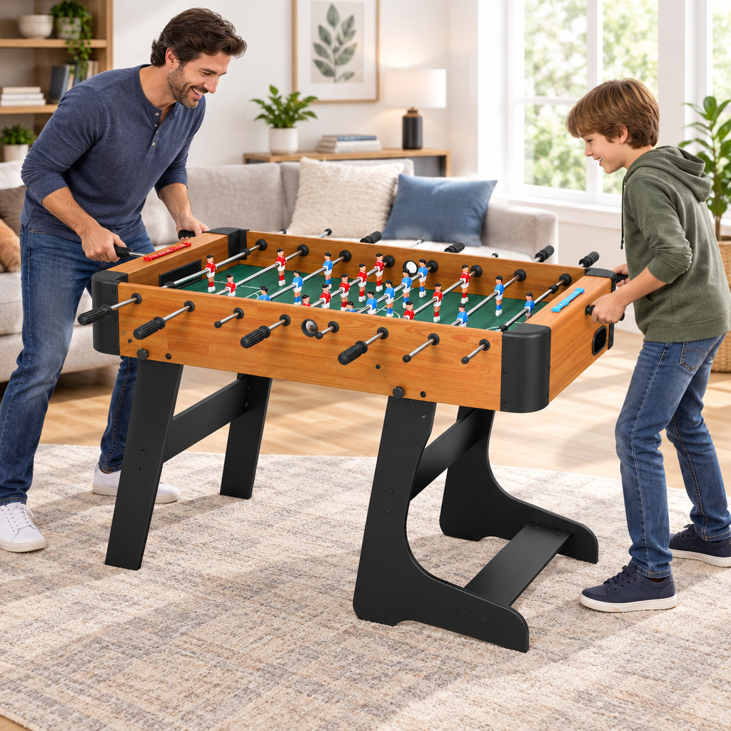 Baby-Foot Familial Pliable - 118 x 107,5 x 78 cm - Marron