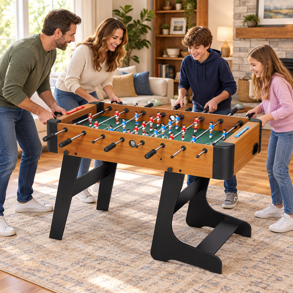 Baby-Foot Familial Pliable - 118 x 107,5 x 78 cm - Marron